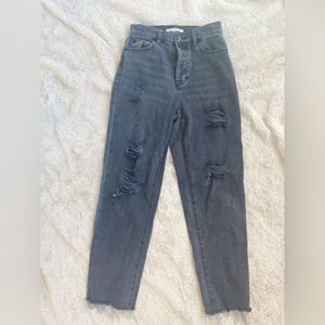 Women’s black Pacsun Ripped high rise straight jeans